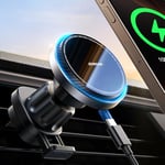 JOYROOM Support Telephone Voiture Induction [15W Charge Rapide & Ventilateur] Chargeur Magsafe Voiture sans Fil, Chargeur Induction Voiture Magnetique pour iPhone 16/15/14/13/12 séries