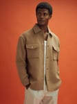 Reiss x McLaren F1 Clarke Wool Blend Twin Pocket Overshirt, Camel