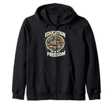 Education is freedom, Knowledge Power, Motivation,Book lover Zip Hoodie