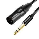 SHULIANCABLE XLR Mâle vers 6,35mm TRS Jack Cable, Câble 6,35 mm (1/4 pouce) TRS vers XLR mâle, pour Guitare Microphone, Amplifier, Hautparleur, Carte Son etc. (Male, 1M)