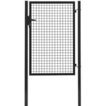 Portillon pour cloture grillagée Garden+ noir l. 105 x H.150 cm