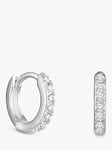 Simply Silver Cubic Zirconia Mini Hoop Earrings, Silver