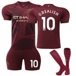 Manchester City Borta Fotbollströja Barn 2024-2025 Kit Nr 10 Grealish 22