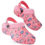 Disney Chaussons Enfant Stitch Pantoufles Enfant Fille Tailles 26/35 Sabots Fourrés Enfant (Rose Stitch/Angel, 30/31 EU)