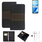 Wallet Case + headphones for OnePlus Nord N200 5G Protective Cover Brown