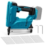 Cordless Nail Gun Compatible with Makita 18V Battery, 2-in-1 Nail Gun Staple Gun Firing Speed 120Nails/min Nail Gun with 2000 Nails and 2 Spanners for Upholstery, Carpentry, Woodworking (No Battery)