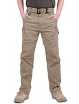 MAGCOMSEN Mens Outdoor Multi Pockets Relaxed-Fit Tactical Cargo Pants Work Pants Khaki