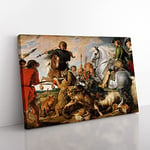 Big Box Art The Wolf and The Fox by Peter Paul Rubens Canvas Wall Art Print Ready to Hang Picture, 76 x 50 cm (30 x 20 Inch), Brown, Brown, Cream