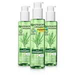 3x Garnier Organic Refreshing Lemongrass Detox gel Wash 150ml