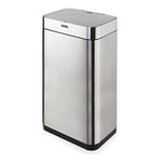 Tower T838001S Square Sensor Bin with Fingerprint Proof Coated Exterior, Steel, Capacity - 75 litres