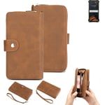 2in1 protection case for Doogee S88 Plus wallet brown cover pouch