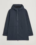 RAINS Suva Hooded Waterproof Long Jacket Navy