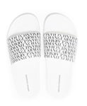 Armani Exchange All Over Logo White Sliders Sandals Slides Size UK 9 BNWT