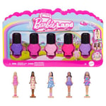 Barbie Coffret 5 Poupées Vernis à Ongles Mini BarbieLand avec modèles Fashionistas mystères de 4 cm cachées dans 5 flacons de Vernis à Ongles, Collection instantanée (Les Styles Peuvent Varier),JGL28