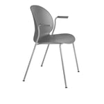 Fritz Hansen - N02-11 Recycle Grey - Ruokapöydän tuolit - Nendo - Harmaa - Muovi