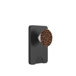 Cell Phone Button Holder Pop Out Knob Brown Leopard Print PopSockets PopWallet pour MagSafe