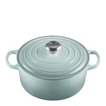 Le Creuset - Signature støpejernsgryte rund 24 cm 4,2L sea salt