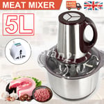 5L Electric Meat Grinder Mincer Mixer Home Blender Mini Food Chopper Processor