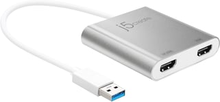 Adaptateur Usb Vers Hdmi - Double Câble Hdmi Usb 3.0 Multi-Moniteur | 4K Ultra Hd | Compatible Avec Microsoft 7, 8.1, 10 / Mac Os X V10.6 Et Plus (Jua365)