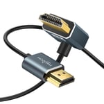 Ultra Slim Câble Hdmi Angle Coudé 270° Degré 5M, Fin Et Souple Cordon Hdmi Cable Supporte 3D/4K@60Hz