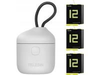 Telesin Allin Box Tre-Kanals Lader + 3 Batterier For Gopro Hero 12 / 11 / 10 / 9 (Gul)