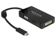 DELOCK – Adapter USB type-C male > VGA/HDMI/DVI female, black (63925)