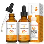 20% Vitamin C Serum for Face with Hyaluronic Acid & Retinol Serum, 2PACK Natural Anti Aging & Wrinkle Facial Serum, Boost Skin Collagen, Hydrate Brighten Plump Skin (60ml)