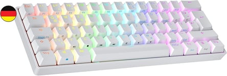 N60 Nova Clavier M?canique de Jeu 60% | Hot Swap Gaming Keyboard | 62 Touches Programmables | RGB LED | Mac, PC Windows | QWERTZ ISO DE (Blanc, Gateron Pro Yellow)