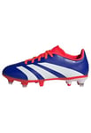 adidas Predator League J Football Boots Soft Ground Chaussures, Lucid Blue/Cloud White/Solar Red, 30 EU