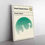 Book Cover Great Expectations Charles Dickens Modern Canvas Wall Art Print Ready to Hang, Framed Picture for Living Room Bedroom Home Office Décor, 50x35 cm (20x14 Inch)