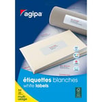 Agipa Etiquettes blanches coins arrondis multi-usage AGIPA 102375 38,1 x 21,1 mm - Pochette de 1625