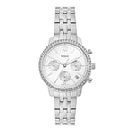 Fossil Montre pour femmes Neutra, mouvement chronographe, boîtier en acier inoxydable argenté de 36 mm avec bracelet en acier inoxydable, ES5217