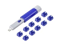 Renkforce Rf-4695234 Rj45 Lan-Port Set Med 10 Stycken Silver Blå Inkl. 1 Nyckel