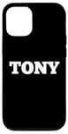 Coque pour iPhone 12/12 Pro Tony Étiquette personnalisable sur le devant