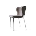 Friends & Founders - Pipe Chair, Chrome Legs - Leather Cat. 7 Royal Nubuck 30254 - Ruokapöydän tuolit - Ida Linea Hildebrand - Harmaa - Nahka/Metalli