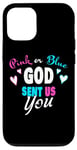 Coque pour iPhone 14 Rose ou bleu « GOD Sent Us You » chrétien du sexe