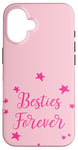 Coque pour iPhone 16 Jolies étoiles avec inscription « Best Friends For Besties Forever Friend »