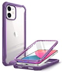 i-Blason Coque iPhone 12 Mini 5G (2020) 5,4'' [Série Ares] Protection Intégrale Bumper Antichoc Dos Transparent avec Protecteur d'écran Intégré (Violet)