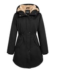 Orolay Blousons Coupe-vent Printemps Manteau Chaud Mi-long D'extérieur pour Femme Le noir M