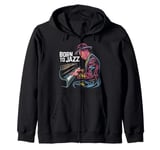 Born To Jazz Vintage Piano Music Enthusiast Zip Hoodie