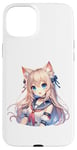 Coque pour iPhone 15 Plus Costume de marin mignon chat fille