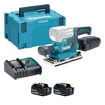 Makita DBO382RFJ-2 18v Brushless Finishing Sander (2x3Ah)