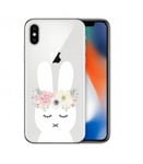 Coque Iphone XS MAX lapin fleur rabbit cute kawaii transparente