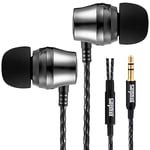 Sephia Wired In-Ear Stereo Headphones Earphones with Case Noise Isolating Earbuds 3.5mm Jack Tangle-Free Cable