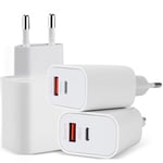 3 Pièces Chargeur USB C, Prise Rapide 20W pour iPhone 15 14 13 12 11 Pro Max SE XS XR 8 7 6S Plus Mini SE, Pad, Arpods, Galaxy, Pixel, Adaptateur Secteur Type C Double Port (Blanc Laiteux)