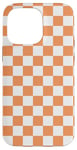 Coque pour iPhone 14 Pro Max Damier orange à carreaux