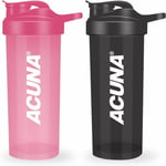 ACUNA Protein Shaker Bottle 700ml Pack Of 2 For HIM & HER, Ideal Gifting For Fi