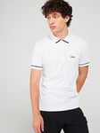 BOSS Paule Slim Fit Cotton Polo Shirt- White, White, Size 3Xl, Men