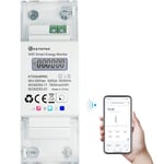 KETOTEK Compteur d'énergie WiFi Monophasé, Compteur d'électricité bidirectionnel intelligent Rail DIN 5(65) A 90-250V, Wattmètre Numérique Compteur KWh, Alexa Google Assistant Tuya App Compatible