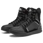 BORLENI Chaussures Moto Homme Hiver Plus Velours Chaudes Bottes de Moto avec Doublure Polaire, Fermeture éclair LatéRale, Coussinet de Changement de Vitesse, Semelle AntidéRapante (Noir, 42)